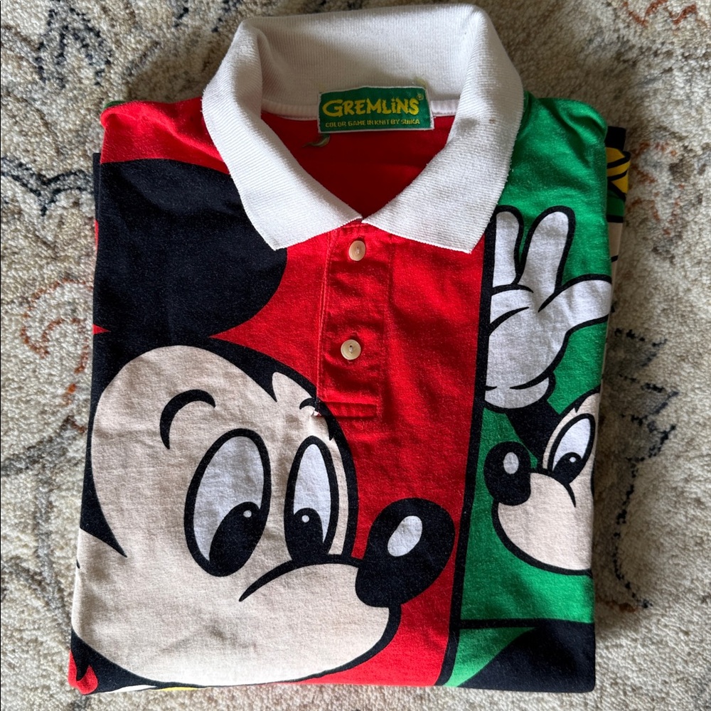 vintage 90s Disney Store Mickey Mouse Most Valuable Mouse Polo Shirt. - Picture 12 of 12